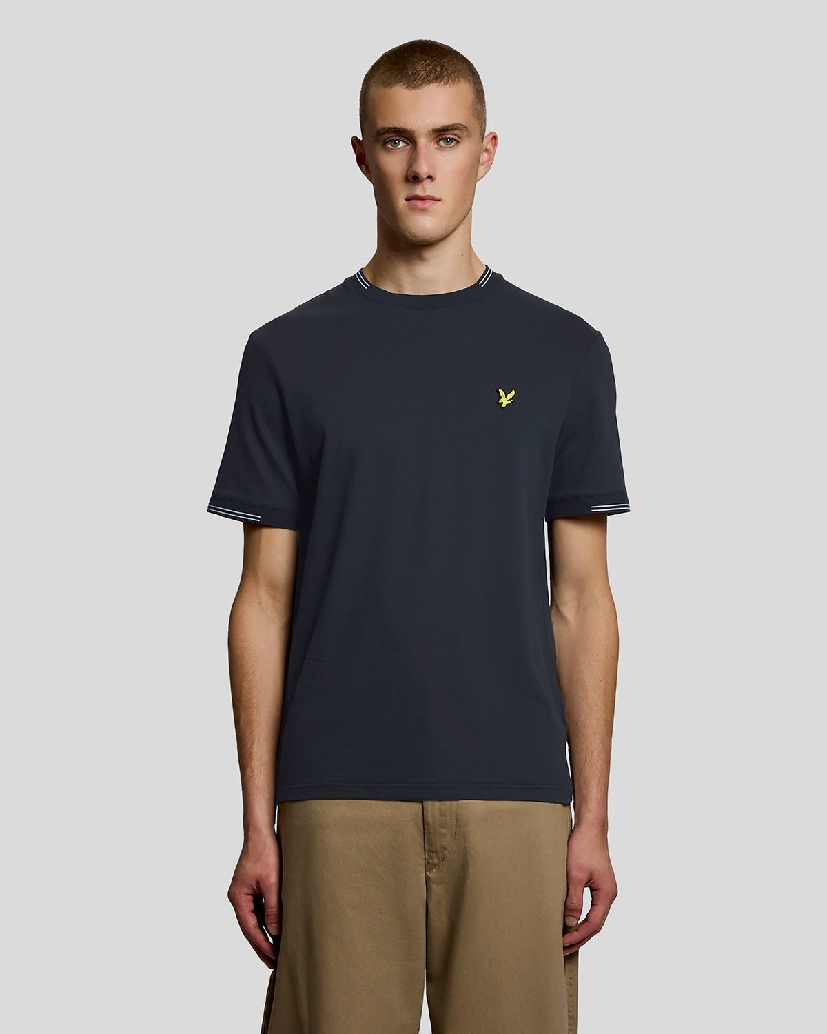 Lyle Scott T-shirt con Punte di Cotone Pregiato