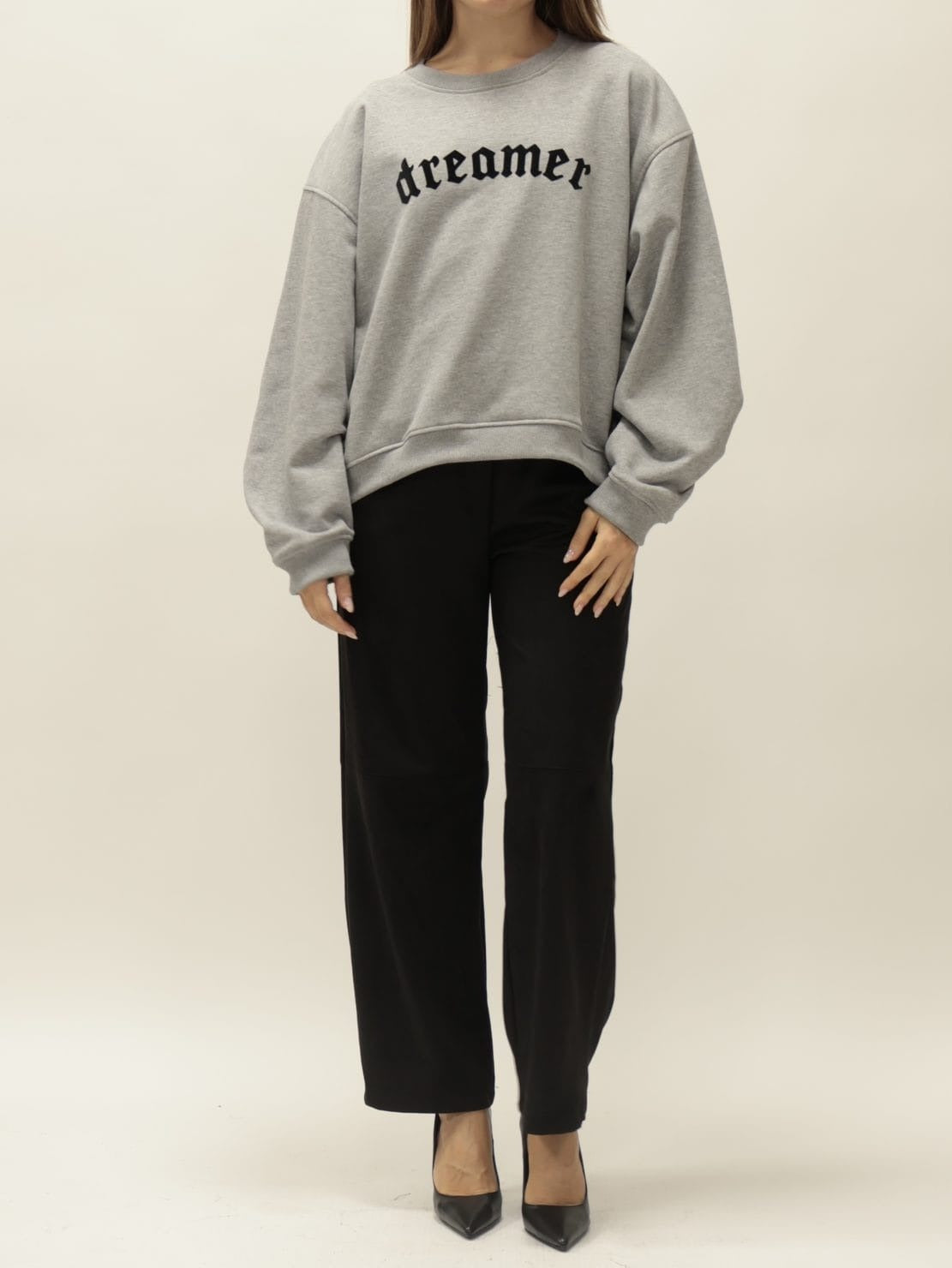 Vicolo Felpa Oversize Dreamer Grigio