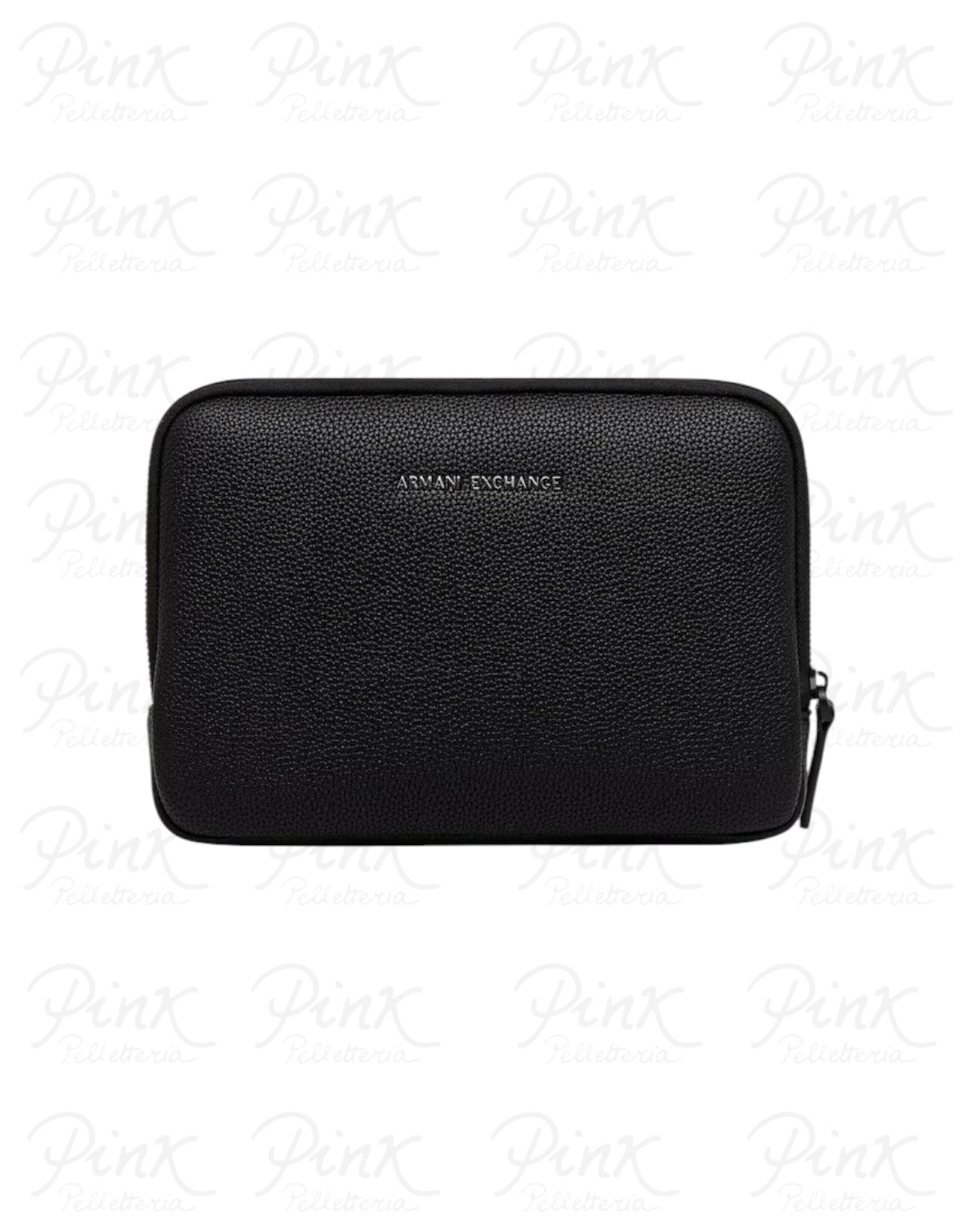 Armani Exchange Pochette con Logo Frontale e Manico Laterale Nero