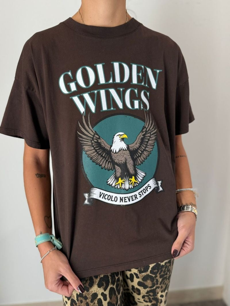 Vicolo T-shirt Oversize "Golden Wings" Vicolo