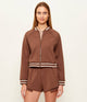 Armani Exchange Felpa Zip-Up Felpa in Tessuto Tecnico Marrone