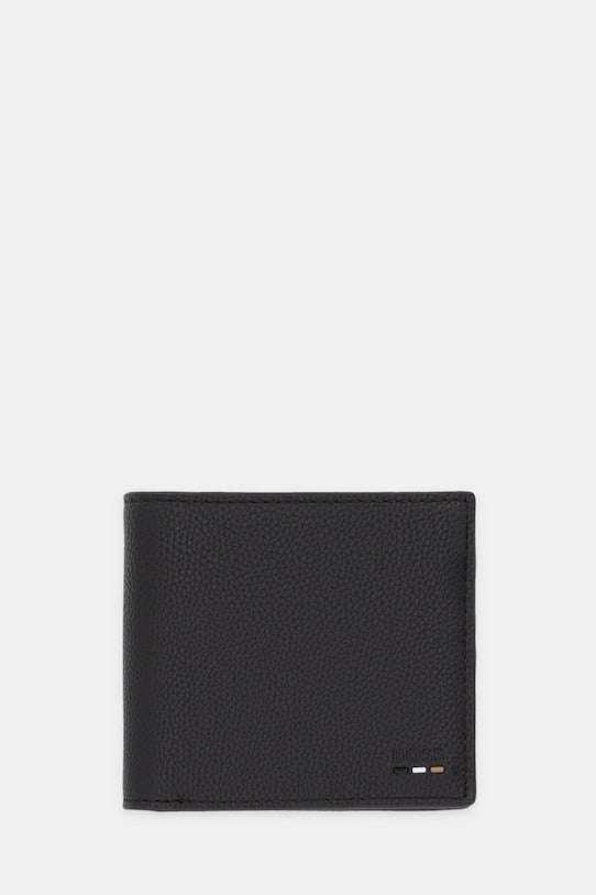 Hugo Boss Portafogli Pieghevole in Pelle Martellata con Logo Goffrato
Nero