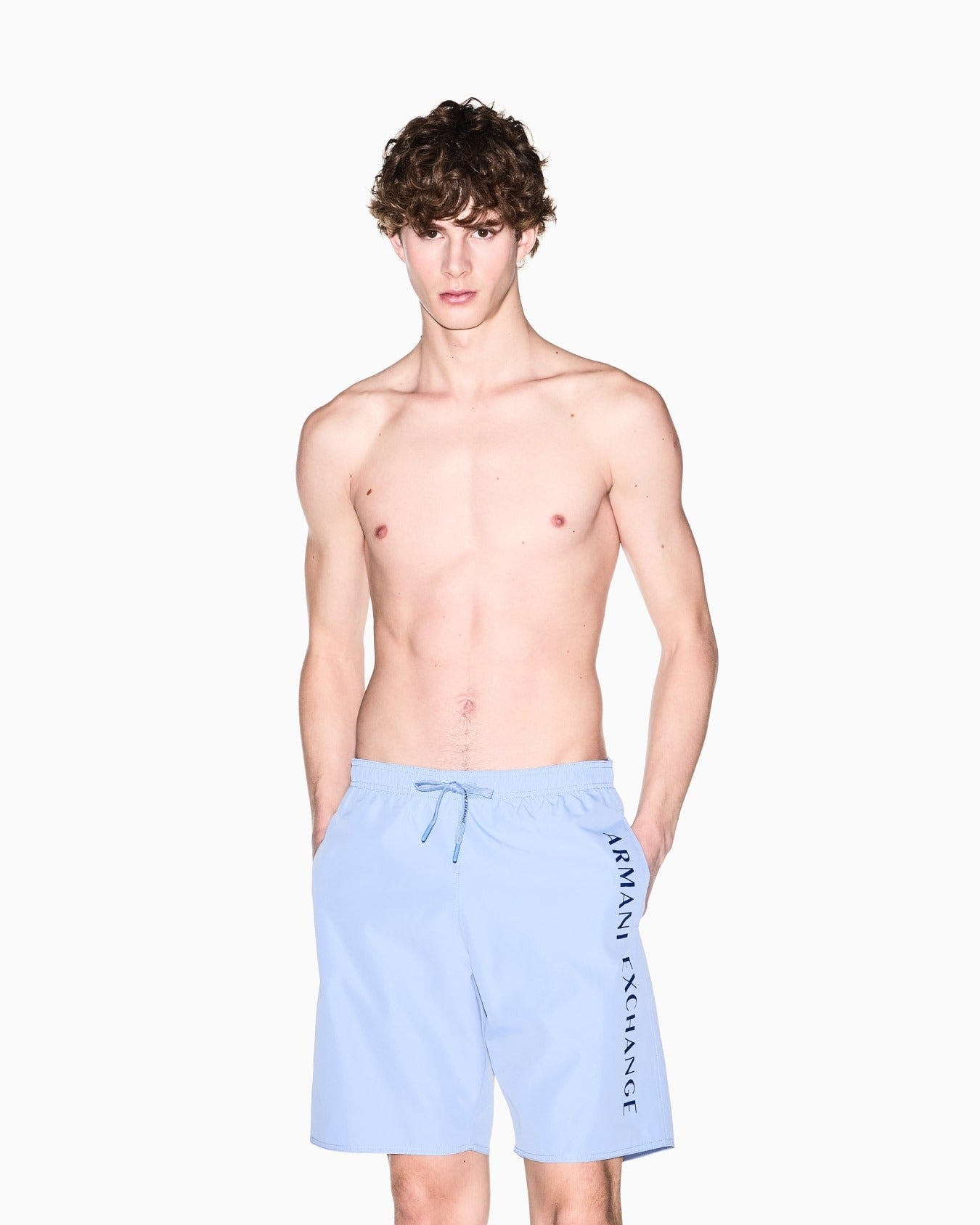Armani Exchange Costume Boxer con Colorate a Scritta del Marchio