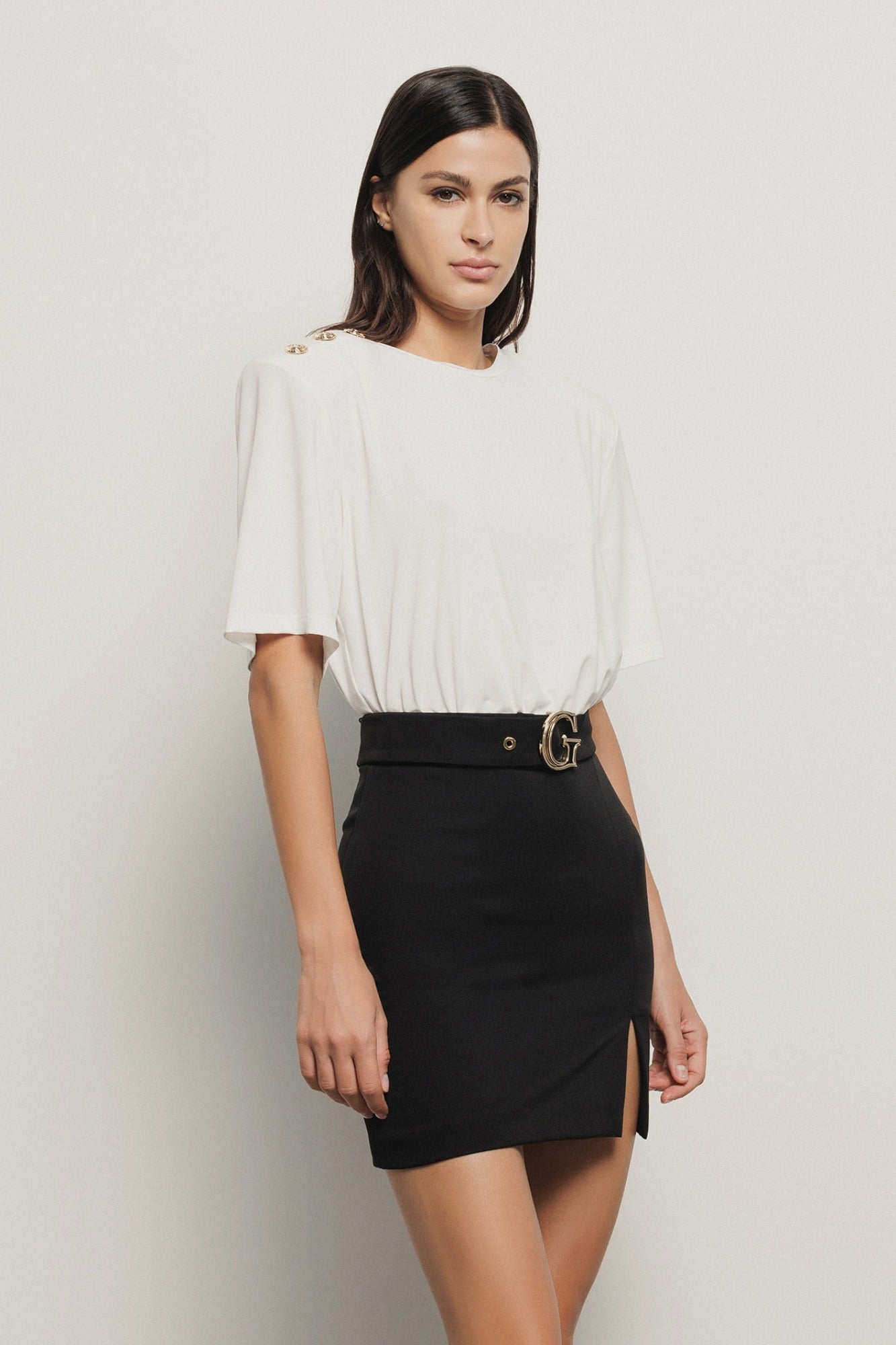 Gaelle Abito Corto Bianco Nero