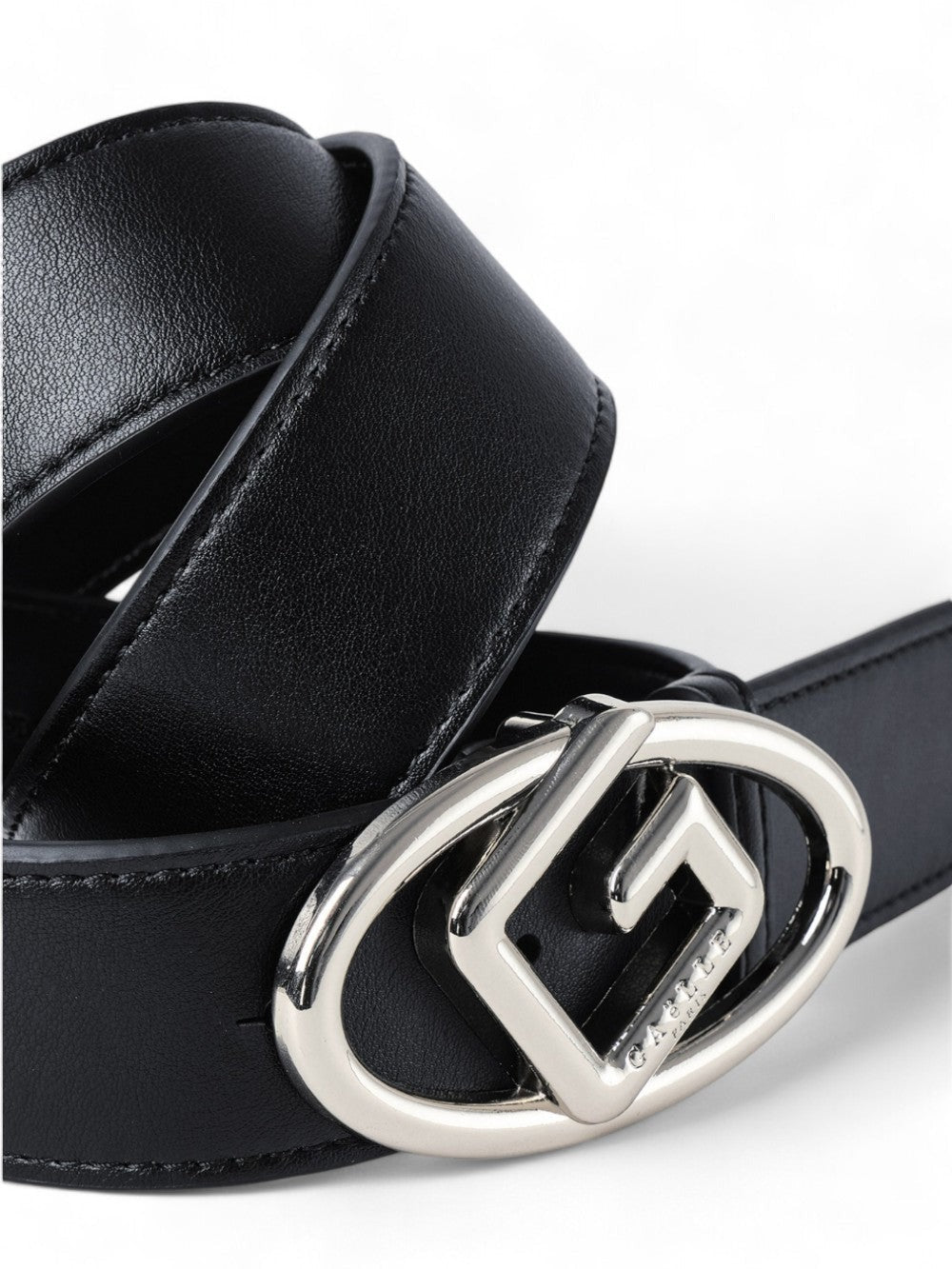 Gaelle Cintura Spessore 2,5 Cm Maxi Logo Nero/ Argento