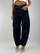 Haveone Jeans Barbara Balloon Sfrangiato Blù