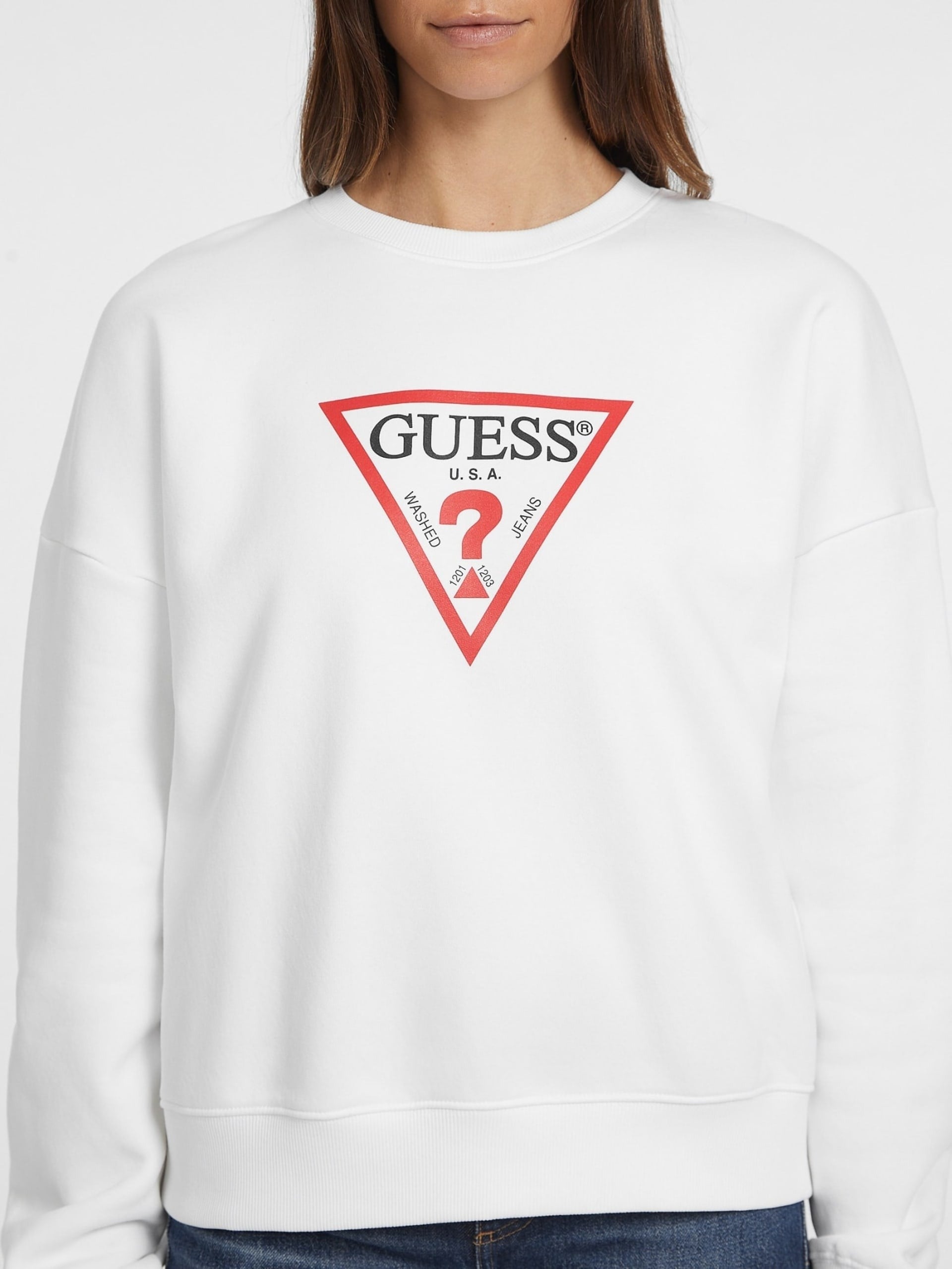 Guess Jeans Felpa Oversize con Logo Iconico
Bianco