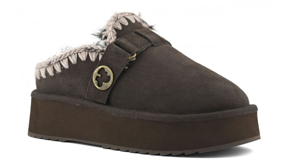 Mou Ciabatta Plateau clog with buckle logo