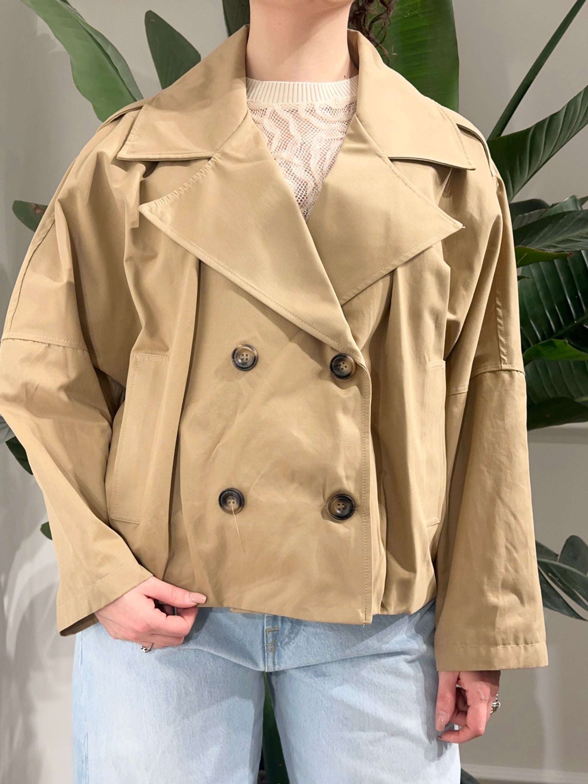 Haveone Trench Corto Doppiopetto 
Cammello