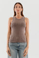 Haveone Canotta Americana in Maglia a Costine Marmorizzata