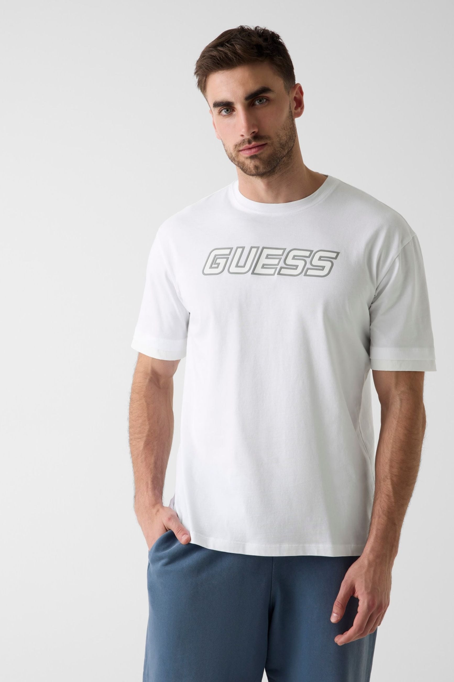 Guess T-shirt con Logo Stampato Bianco