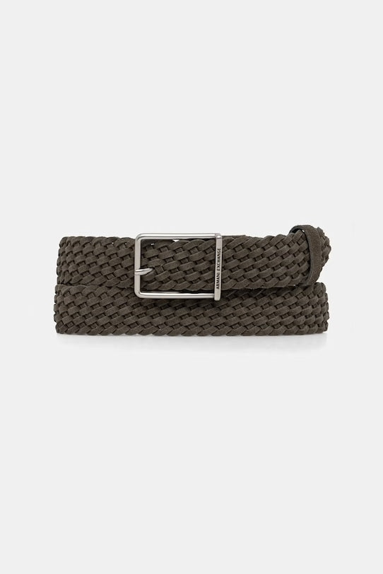 Armani Exchange Cintura in Tela e Camoscio 
Verde Militare