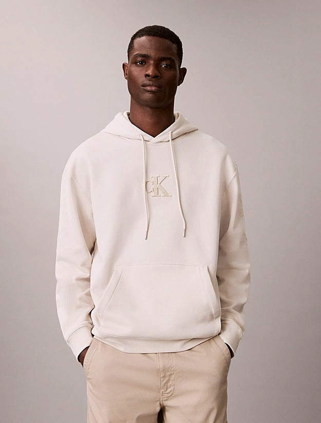 Calvin Klein Felpa con Cappuccio con Logo Monogramma in Pile dal Taglio Relaxed
Beige
