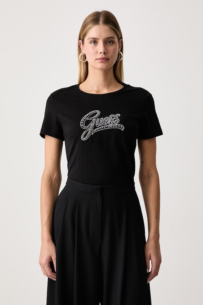 Guess T-shirt Logo Strass